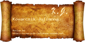 Kovarcsik Julianna névjegykártya